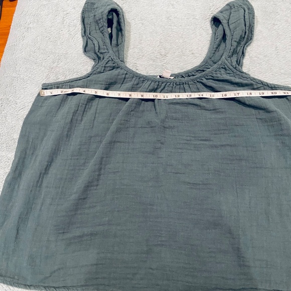 Sonoma XXL Green Flutter Sleeve Tank Top – 100% Cotton Linen Blend - Picture 7 of 7